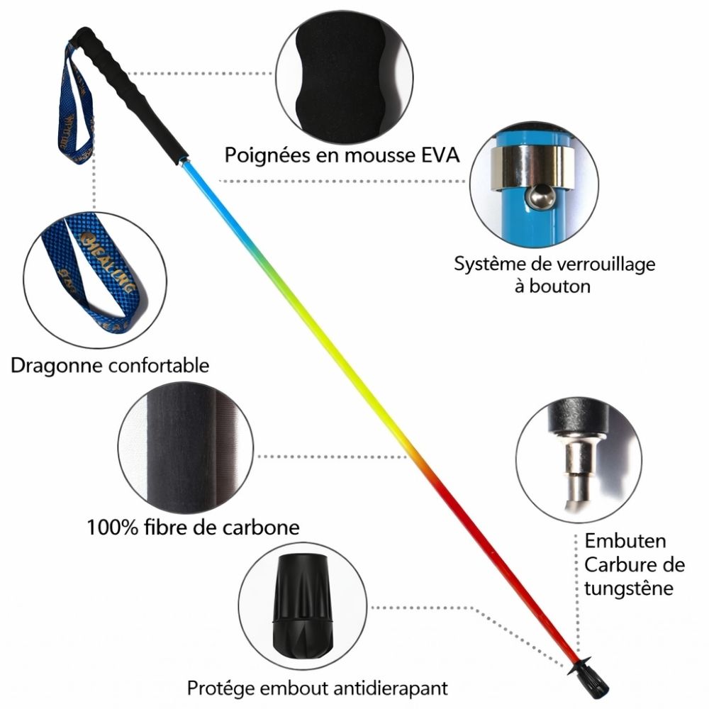 Bâton De Randonnée Pliable