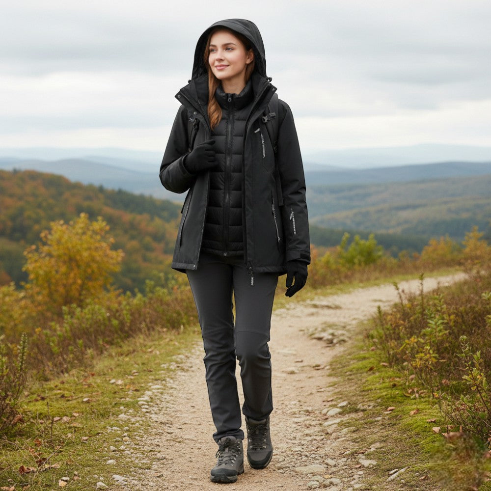 Manteau De Randonnée Doublure Doudoune Femme